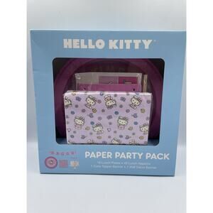 Hello Kitty Paper Tableware Party Set 16 Lunch & 16 Dessert Plates, 40 Napkins